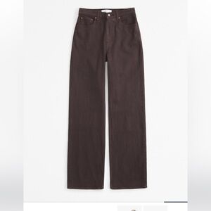 abercrombie high rise the 90s relaxed jean. brown. size 25/0s